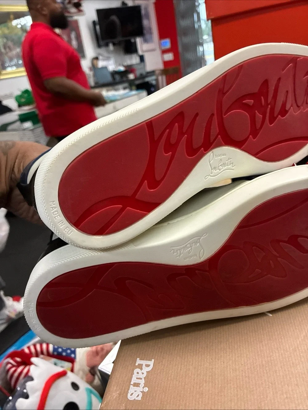 Men’s Christian Louboutin Spiked Sneakers Used Sz 10 Eur 44 With OG Box 📦
